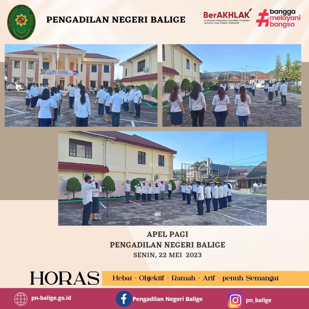 Apel Pagi PN Balige Pada Hari Senin 22/05/2023 Apel Pagi PN Balige Pada Hari Senin 22/05/2023